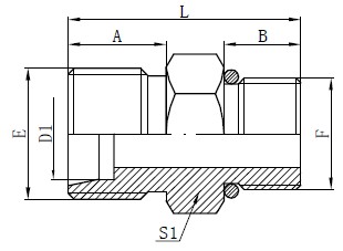 SAE O-rengasletkujen liittimet Piirustus